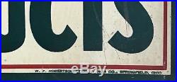 Vintage 1940's Bowes Seal Fast Auto Products Gas Oil 14 Embossed Metal Sign