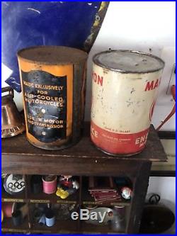 Vintage 1940's Early Harley Davidson 1 Quart Motorcycle Oil Can Empty