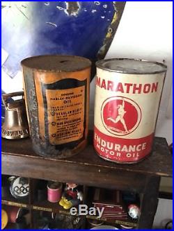 Vintage 1940's Early Harley Davidson 1 Quart Motorcycle Oil Can Empty