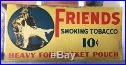 Vintage 1940's Friends Smoking Tobacco Cigarettes Pipe Gas Oil 21 Sign