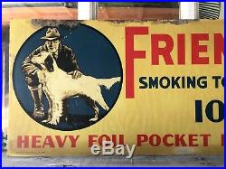 Vintage 1940's Friends Smoking Tobacco Cigarettes Pipe Gas Oil 21 Sign