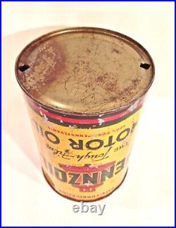 Vintage 1940's Pennzoil 1 Quart Advertising Motor Oil Can With Airplane And Owls