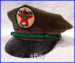 Vintage 1940's Texaco Gas Station Attendant Hat Cap Uniform Service Oil Sign Old