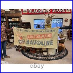 Vintage 1940s Texaco Havoline Motor Oil Large Cloth Advertising Banner Sign