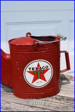 Vintage 1940s Texaco Radiator Water Service Can Red Gas Oil Advertising Rare