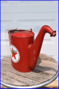 Vintage 1940s Texaco Radiator Water Service Can Red Gas Oil Advertising Rare