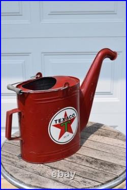 Vintage 1940s Texaco Radiator Water Service Can Red Gas Oil Advertising Rare