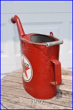 Vintage 1940s Texaco Radiator Water Service Can Red Gas Oil Advertising Rare