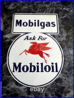 Vintage 1941 Mobil Oil Gas Advertising Sign Tin Tacker Original Nice Rare Sign Vintage 1941 Mobil Oil Gas Advertising Sign Tin Tacker Original Nice Rare Sign