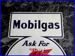 Vintage 1941 Mobil Oil Gas Advertising Sign Tin Tacker Original Nice Rare Sign Vintage 1941 Mobil Oil Gas Advertising Sign Tin Tacker Original Nice Rare Sign