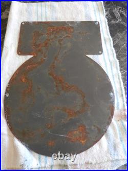 Vintage 1941 Mobil Oil Gas Advertising Sign Tin Tacker Original Nice Rare Sign