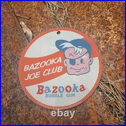 Vintage 1942 Bazooka Bubble Gum Porcelain Gas Oil 4.5 Sign