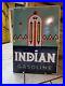 Vintage 1943 Indian Gasoline/oil Pump Plate Advertising Porcelain Metal Sign