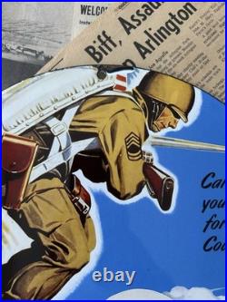 Vintage 1943 Tydol Gasoline Veedol Motor Oil 12 Inch Porcelain Enamel Sign