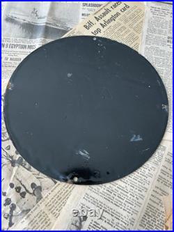 Vintage 1943 Tydol Gasoline Veedol Motor Oil 12 Inch Porcelain Enamel Sign