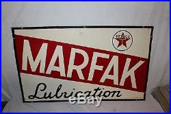 Vintage 1946 Texaco Marfak Lubrication Grease Oil Gas Station 40 Metal Sign