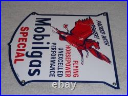 Vintage 1947 Mobil Mobilgas Special Pegasus 1' Porcelain Metal Gasoline Oil Sign