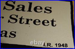 Vintage 1948 Indian Motorcycles Sales+ Service Porcelain Metal Gasoline Oil Sign