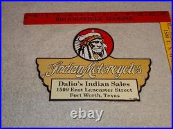 Vintage 1948 Indian Motorcycles Sales+ Service Porcelain Metal Gasoline Oil Sign