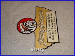 Vintage 1948 Indian Motorcycles Sales+ Service Porcelain Metal Gasoline Oil Sign