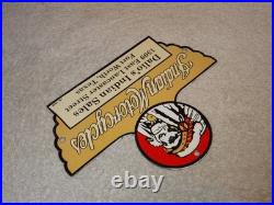 Vintage 1948 Indian Motorcycles Sales+ Service Porcelain Metal Gasoline Oil Sign