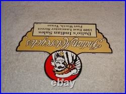 Vintage 1948 Indian Motorcycles Sales+ Service Porcelain Metal Gasoline Oil Sign