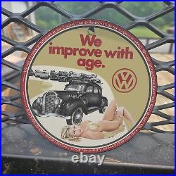 Vintage 1948 Volkswagen Automobile Porcelain Gas Oil 4.5 Sign