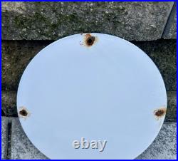 Vintage 1949 Dated Texaco Aviation Tested Gasoline Wings Porcelain Sign Gas Oil