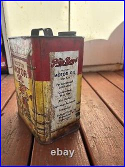 Vintage 1949 Pep Boys Western Motor Oil Can 2 Gallon Manny, Moe & Jack Rare