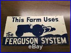 Vintage 1950 Ford Tractor Ferguson System Farm Gas Oil 22 Metal Tin Sign