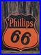 Vintage 1950's Phillips 66 Motor Oil Porcelain Gas Station Sign 13×12