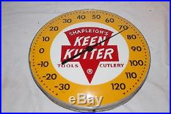 Vintage 1950's Shapleigh's Keen Kutter Tools Gas Oil 12 Metal Thermometer Sign