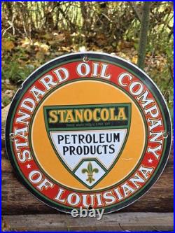 Vintage 1950's Standard Oil Co Of Louisiana Porcelain Sign 12 Vintage 1950's Standard Oil Co Of Louisiana Porcelain Sign 12