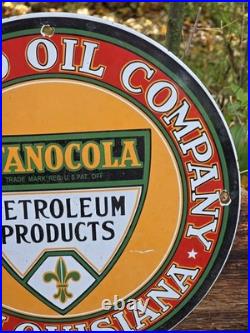Vintage 1950's Standard Oil Co Of Louisiana Porcelain Sign 12 Vintage 1950's Standard Oil Co Of Louisiana Porcelain Sign 12
