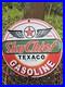 Vintage 1950's Texaco Sky Chief Gasoline Porcelain Gas Station Pump Sign, Nice