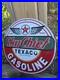 Vintage 1950's Texaco Sky Chief Gasoline Porcelain Gas Station Pump Sign, Nice