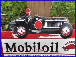 Vintage 1950s Mobiloil Double Sided Flange Advertising Sign 14 X 10