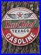Vintage 1950s Texaco Sky Chief Gasoline Porcelain Gas Station Pump Sign Nice 12