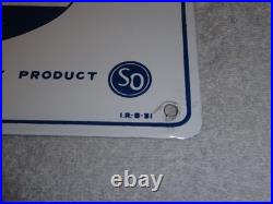 Vintage 1951 Standard White Crown Gasoline Porcelain Metal Oil Sign / Pump Plate