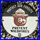Vintage 1951 Us Forest Service Smokey Bear Porcelain Sign Oil Gas National Park