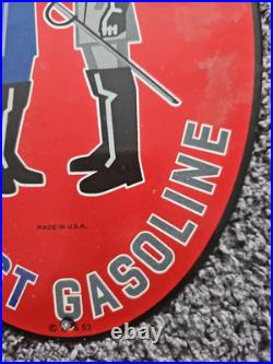 Vintage 1953 Mason-dixon Motor Oil Gasoline Porcelain Gas Pump Sign 12 X 8