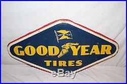 Vintage 1957 Goodyear Tires Tire Gas Station Oil 28 Metal Sign