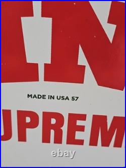Vintage 1957 Sinclair Dino Supreme Packed Porcelain Sign 12