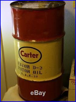 Vintage 1958 Carter Oil Company Motor Oil Can 14 x 27 Barrel Oil Drum BIG RARE