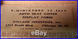 Vintage 1958 Gas Oil Automobile Salesman Sample Advertising Seat Cover Excellent