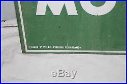 Vintage 1958 Quaker State Motor Oil Gas Station 2 Sided 29 Metal Sign