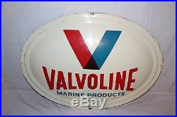 Vintage 1960 Valvoline Marine Product Boat Motor Oil 28 Bubble Front Metal Sign