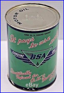 Vintage 1960's BSA 20W40 Oil Can Factory Sealed Triumph Norton Sign Advertising