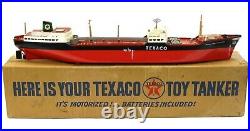 Vintage 1960's Texaco Gas North Dakota Oil Tanker Ship Battery Op withBox & Works