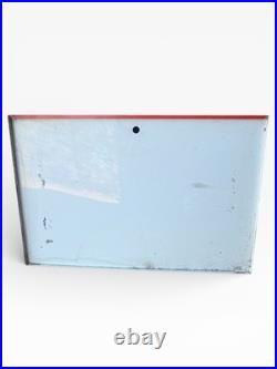 Vintage 1960s-Early 1970s Conoco Gasoline Metal Sign Red & White Triangle Logo